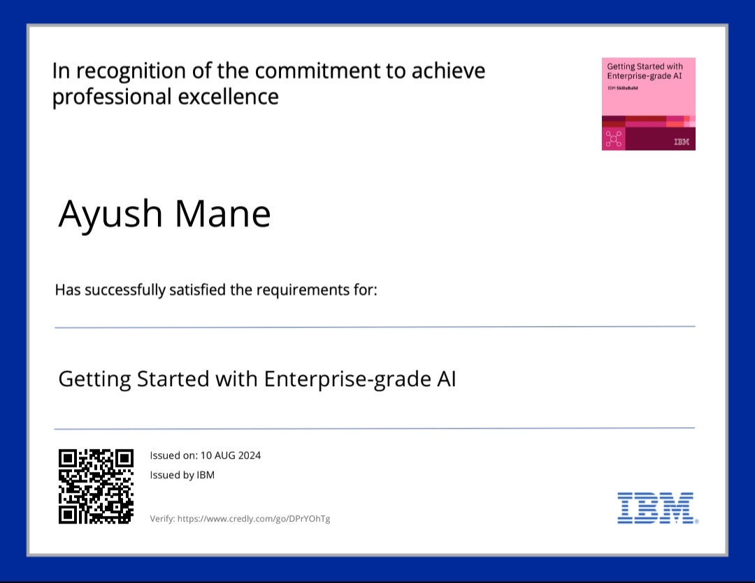 Ayush Mane | Full Stack Developer & AI/ML Specialist Portfolio